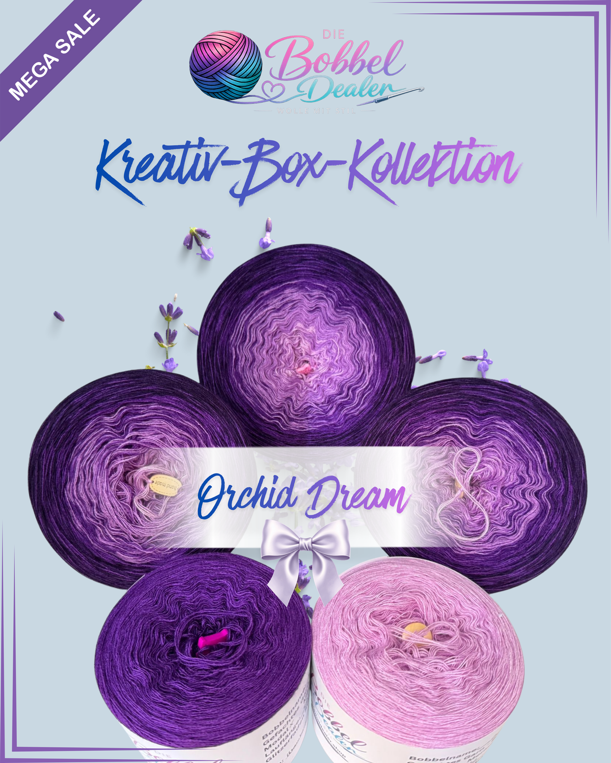 BOBBEL-Kreativ-Box 1 "ORCHID DREAM" mit Verlauf & Unifarben