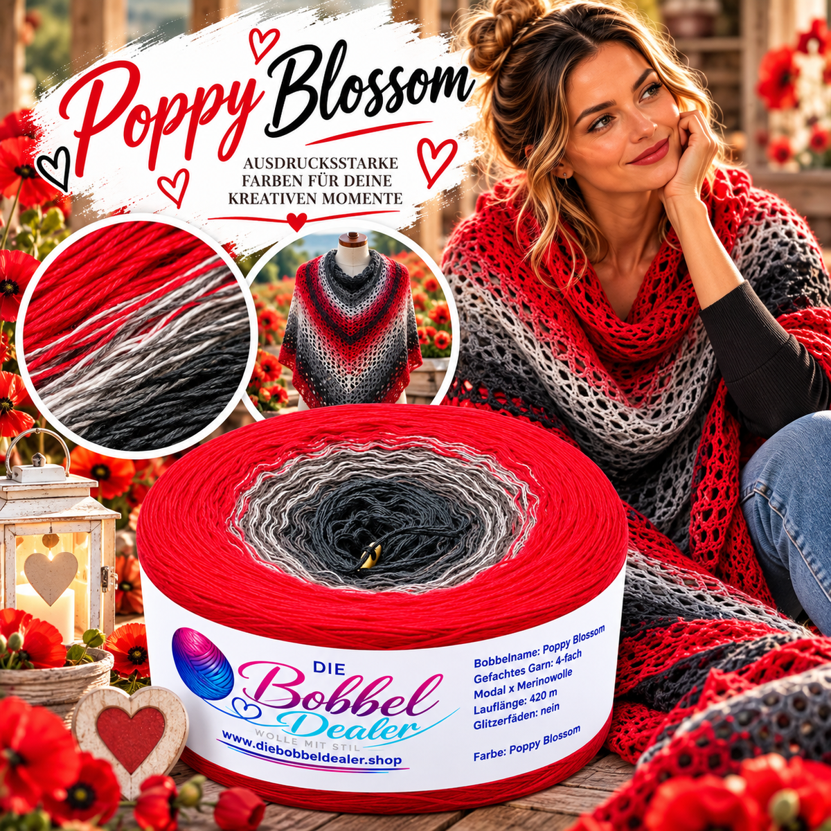 BOBBEL "POPPY BLOSSOM" mit Verlauf
