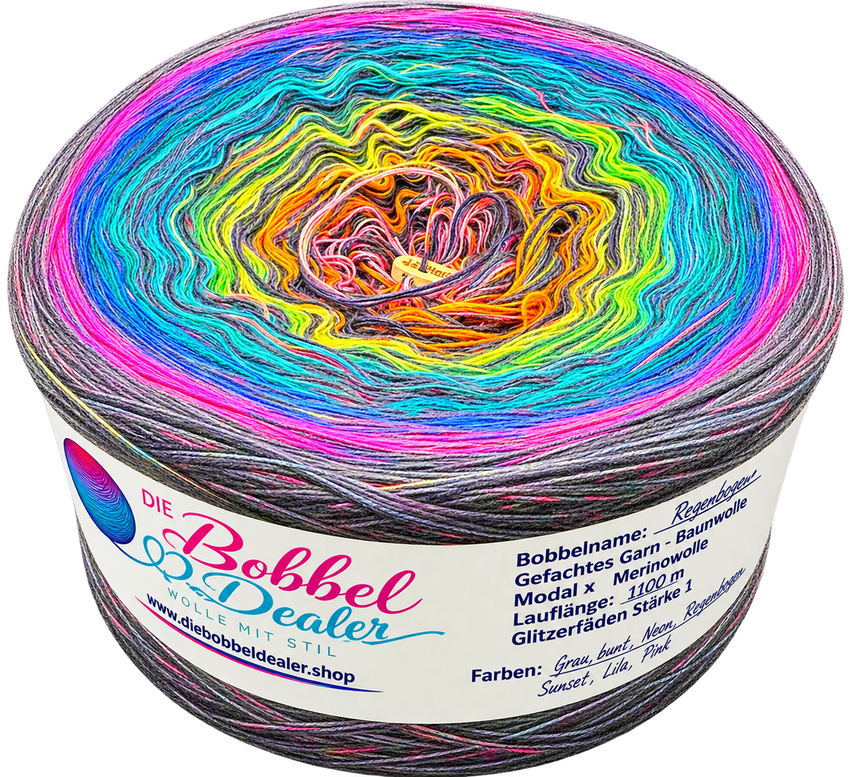 BOBBEL "RAINBOW STONE" mit Verlauf + Beilauffaden