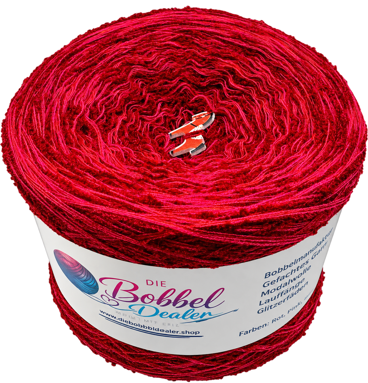 FLAUSCH-BOBBEL "RED ROMANCE" mit Bouclefaden