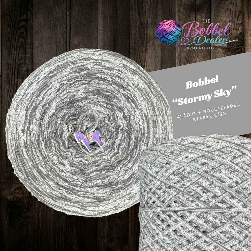 FLAUSCH-BOBBEL "STORMY SKY" mit Bouclefaden