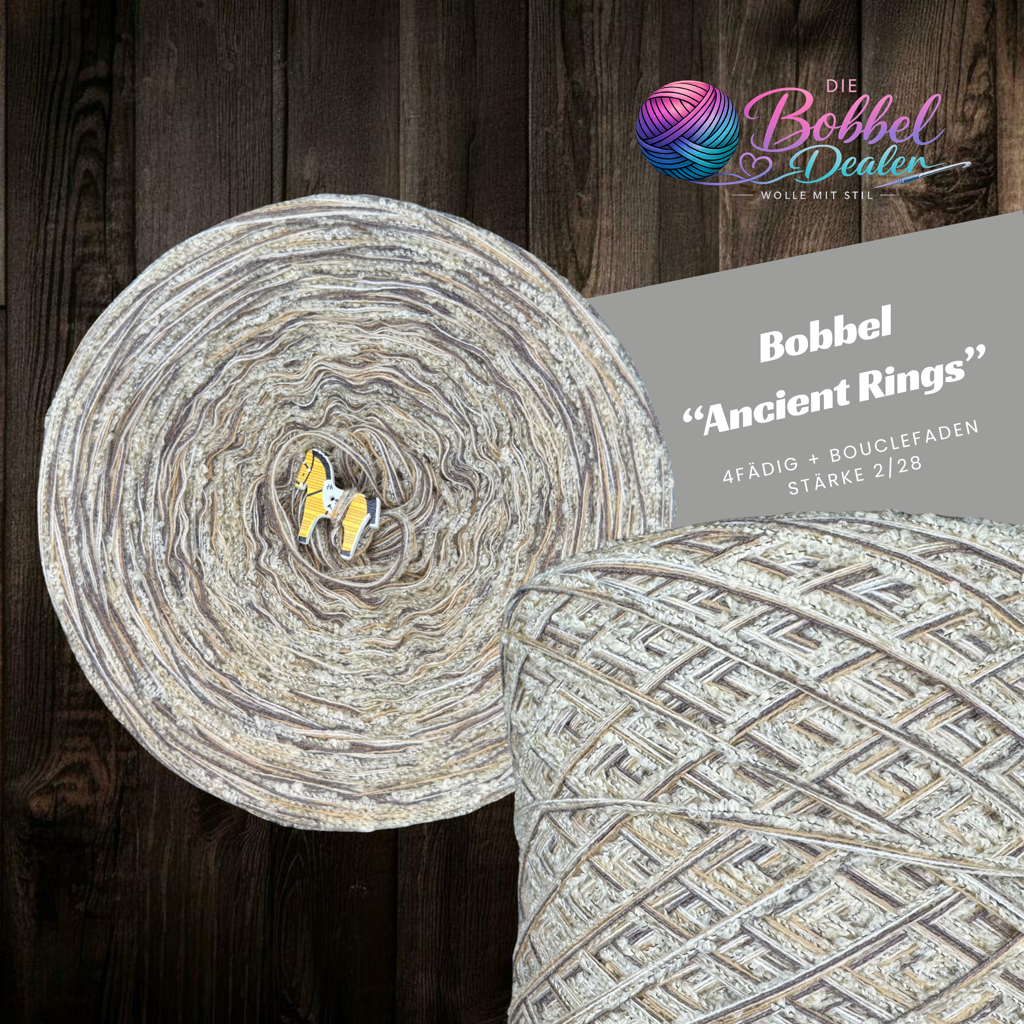 FLAUSCH-BOBBEL "ANCIENT RINGS" mit Bouclefaden