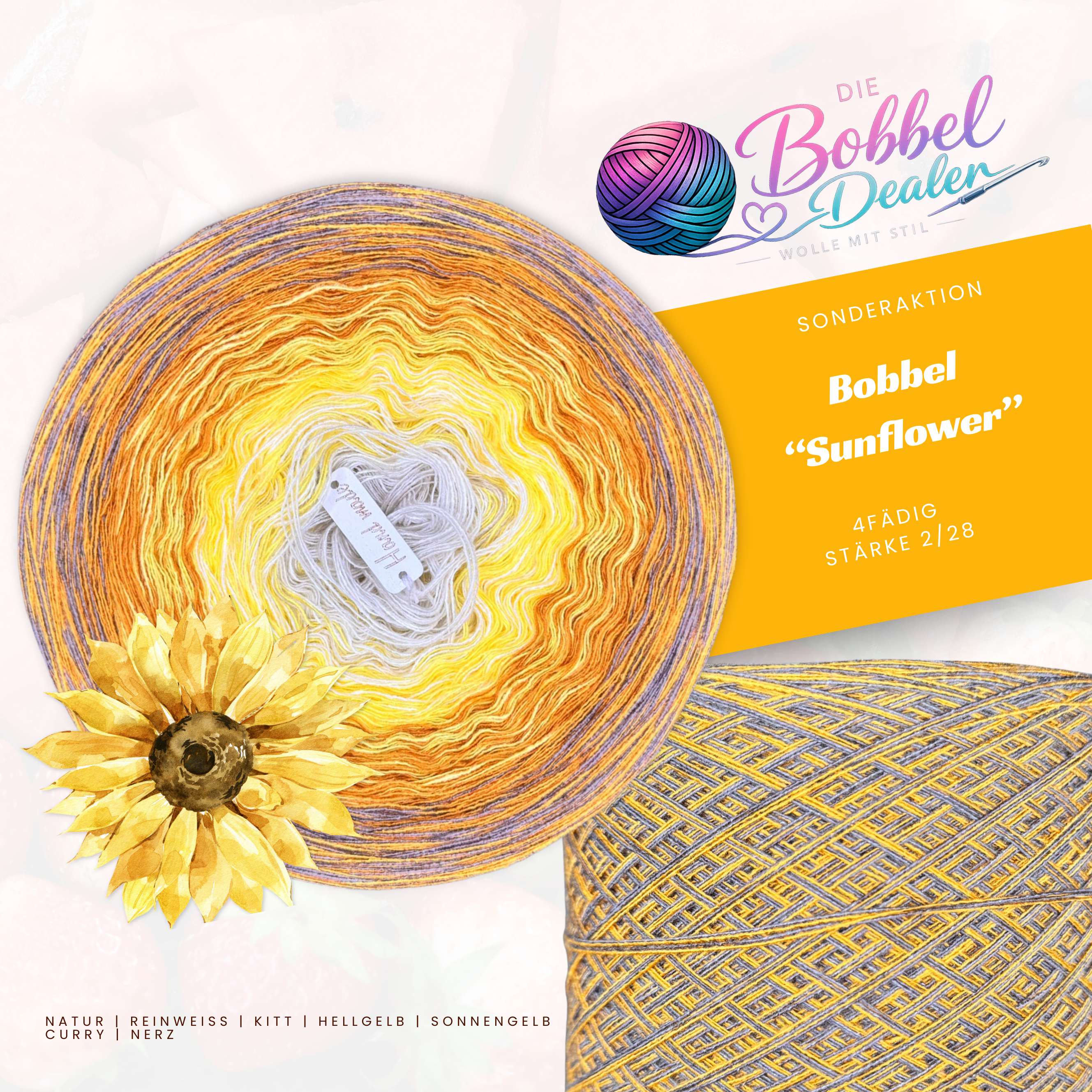 BOBBEL "SUNFLOWER" mit Verlauf