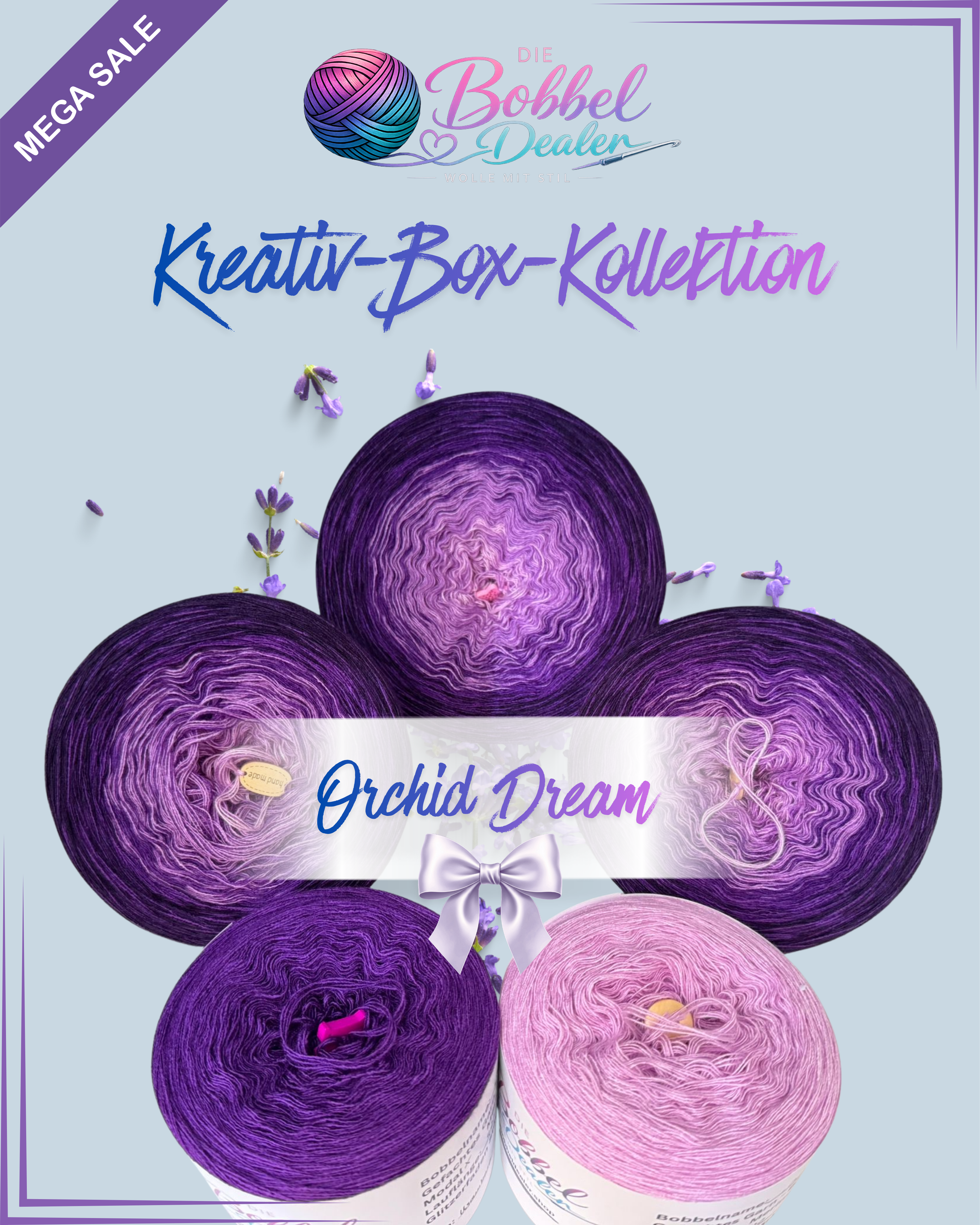 BOBBEL-Kreativ-Box 1 "ORCHID DREAM" mit Verlauf & Unifarben